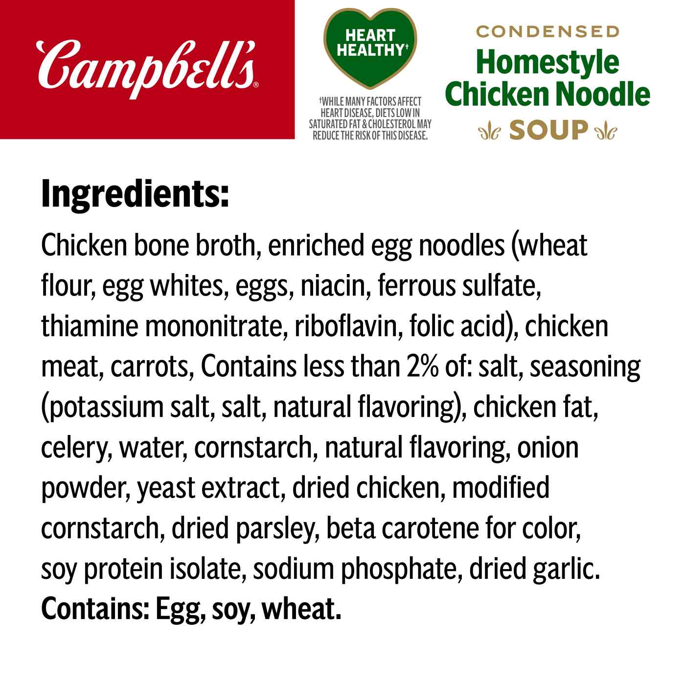 Campbell's Condensed Heart Healthy Homestyle Chicken Noodle Soup; image 3 of 6