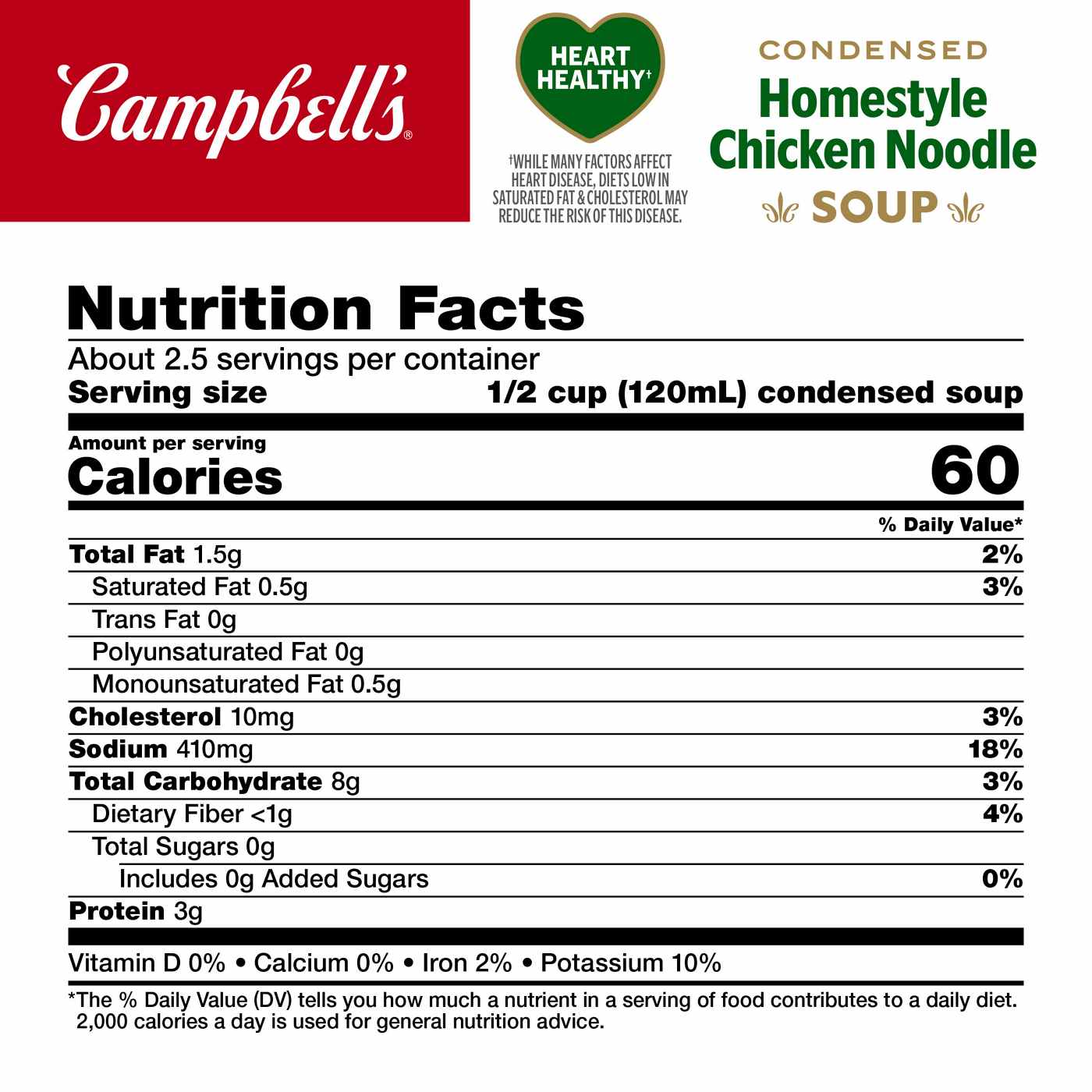 Campbell's Condensed Heart Healthy Homestyle Chicken Noodle Soup; image 6 of 6