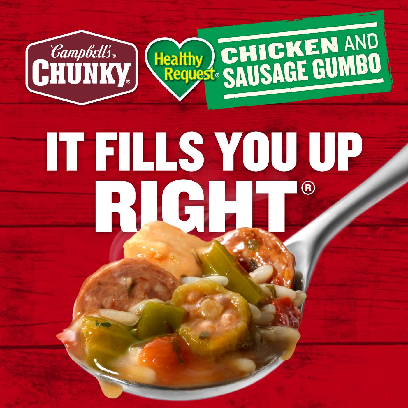 Campbell's Chunky Healthy Request Chicken & Sausage Gumbo Soup; image 7 of 10