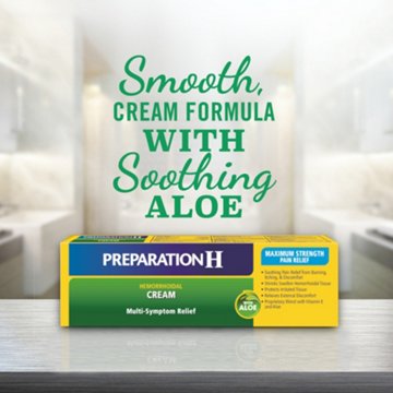 Preparation H Hemorrhoid Cream with Aloe for Multi-Symptom Relief, 1.8 oz