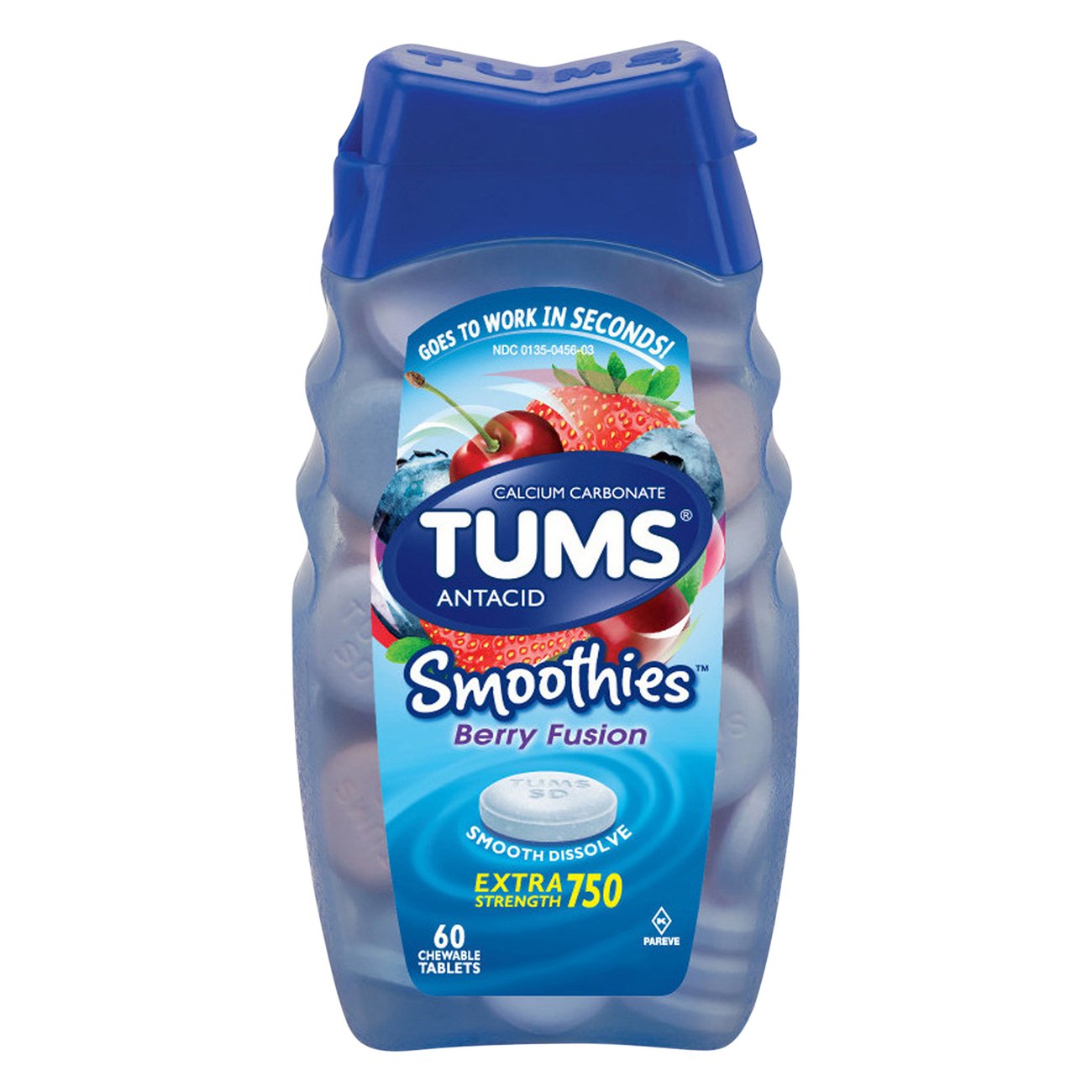 Tums Smoothies Extra Strength 750 Berry Fusion Chewable Tablets Shop
