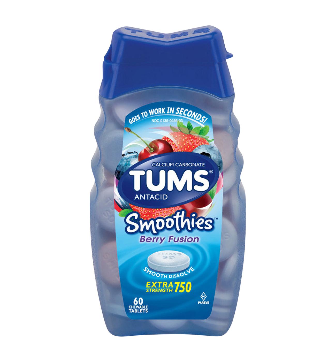 Tums Antacid Smoothies Chewable Tablets - Berry Fusion; image 1 of 8