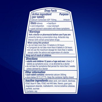 Tums Chewable Antacid Tablets