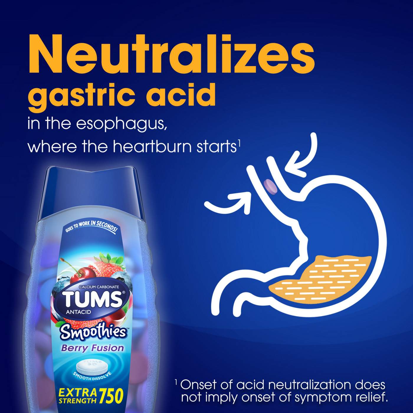 Tums Antacid Smoothies Chewable Tablets - Berry Fusion; image 6 of 8