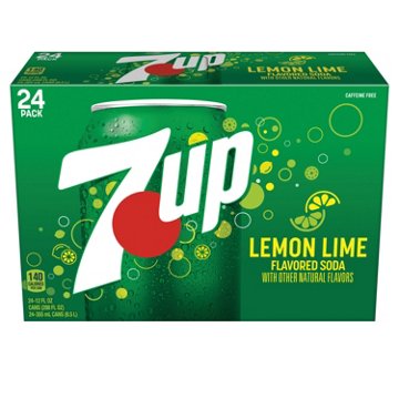 7UP Lemon Lime Soda 24 pk Cans, 12 oz