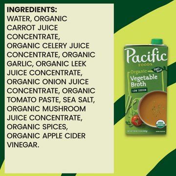 Pacific Foods Low Sodium Organic Vegetable Broth, 32 oz