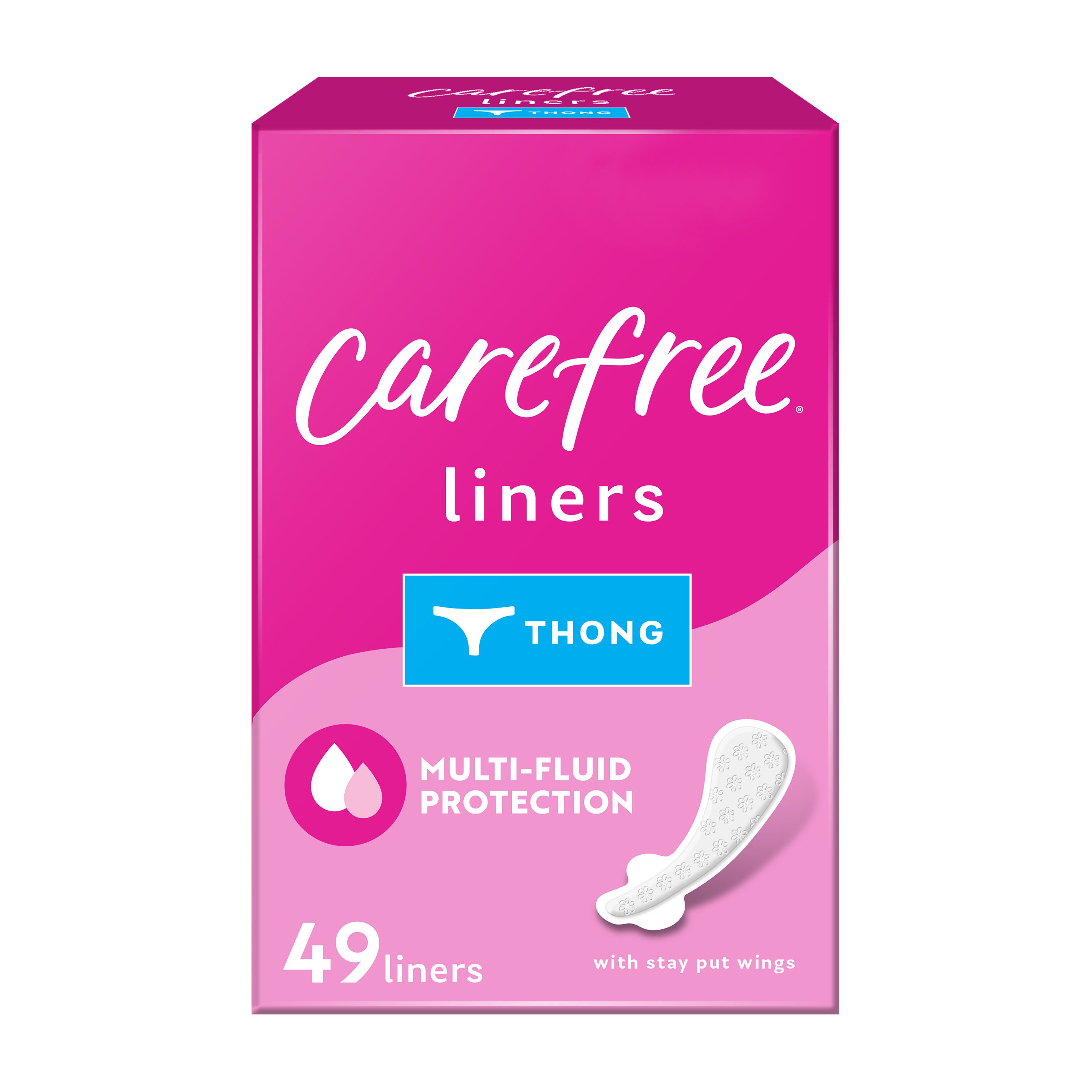 Carefree Carefree Thong With Wings Pantiliners Shop Feminine Care At H E B