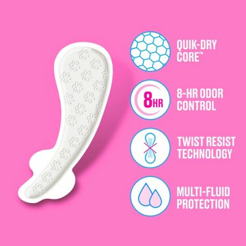 Carefree Thong Panty Liners - Unwrapped, Unscented, 49 ct