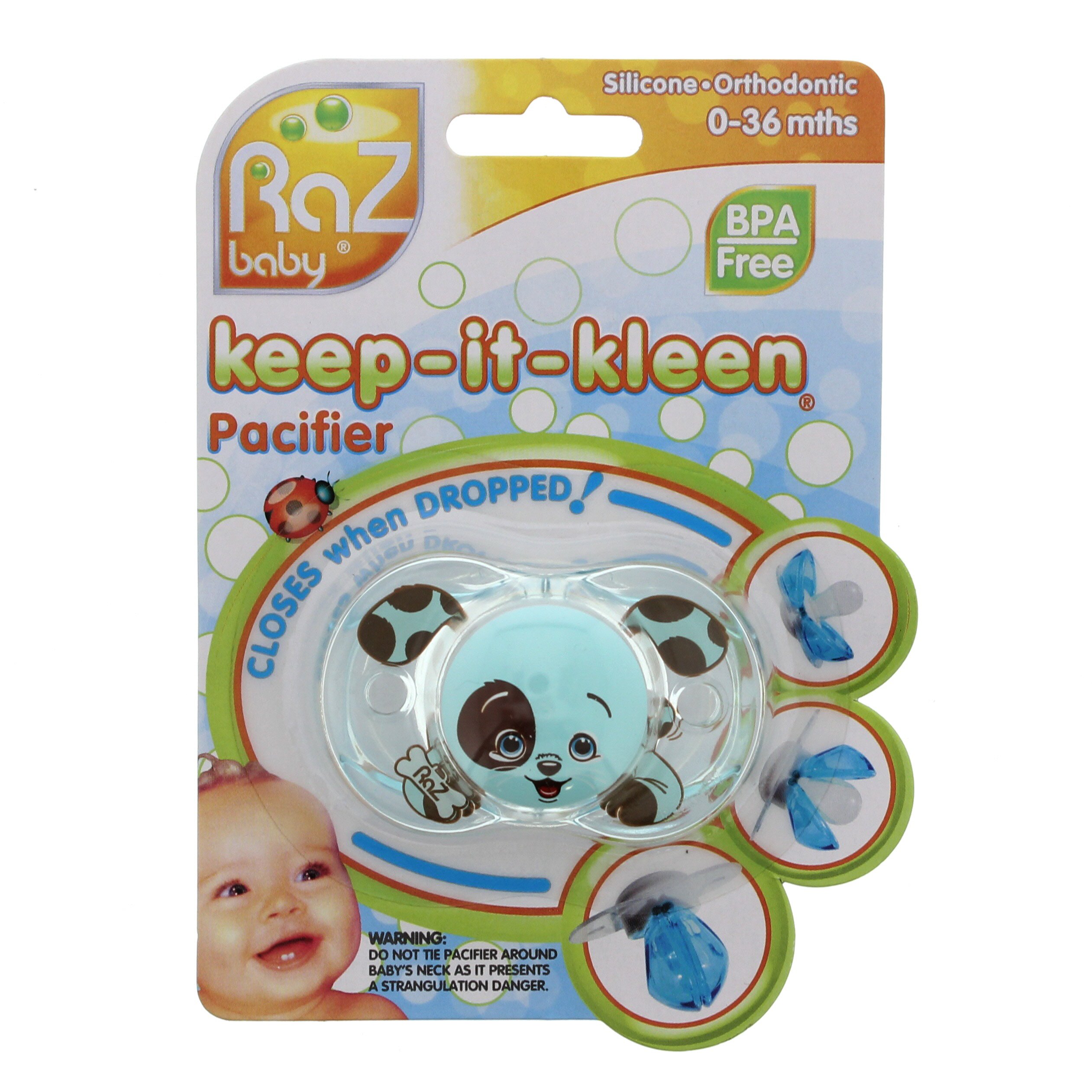 Nipple Stays Clean Closes When Dropped Keep It Kleen Soother/dummy Raz Baby 