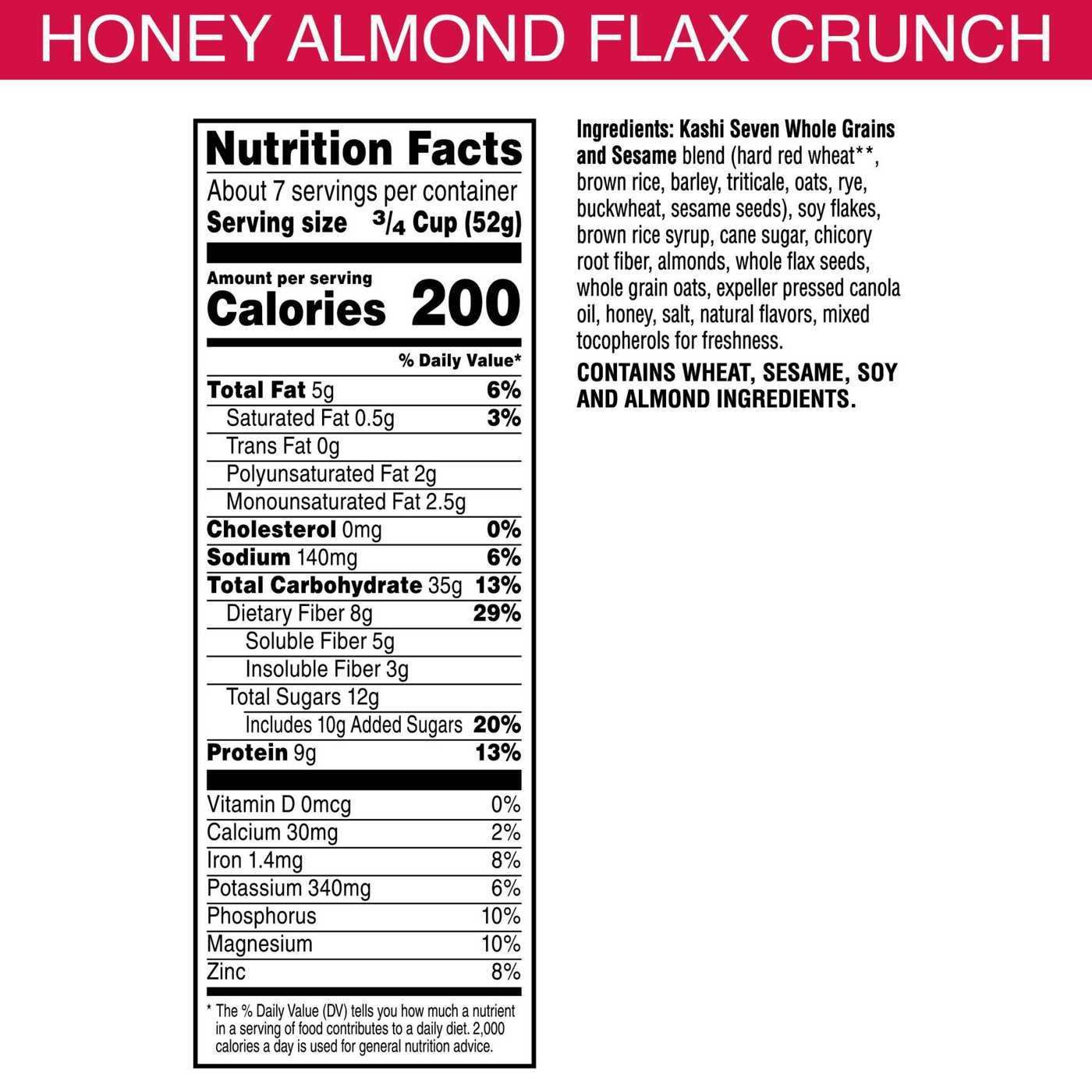 Kashi GO Honey Almond Flax Crunch Breakfast Cereal; image 5 of 11