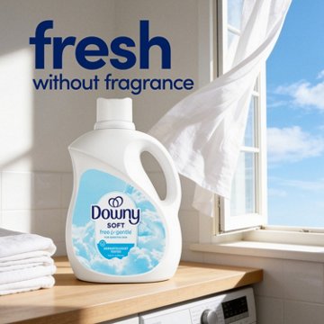 Downy Soft Free & Gentle Liquid Fabric Softener, 60 Loads, 44 oz
