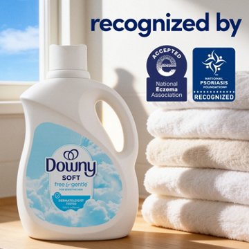 Downy Soft Free & Gentle Liquid Fabric Softener, 60 Loads, 44 oz