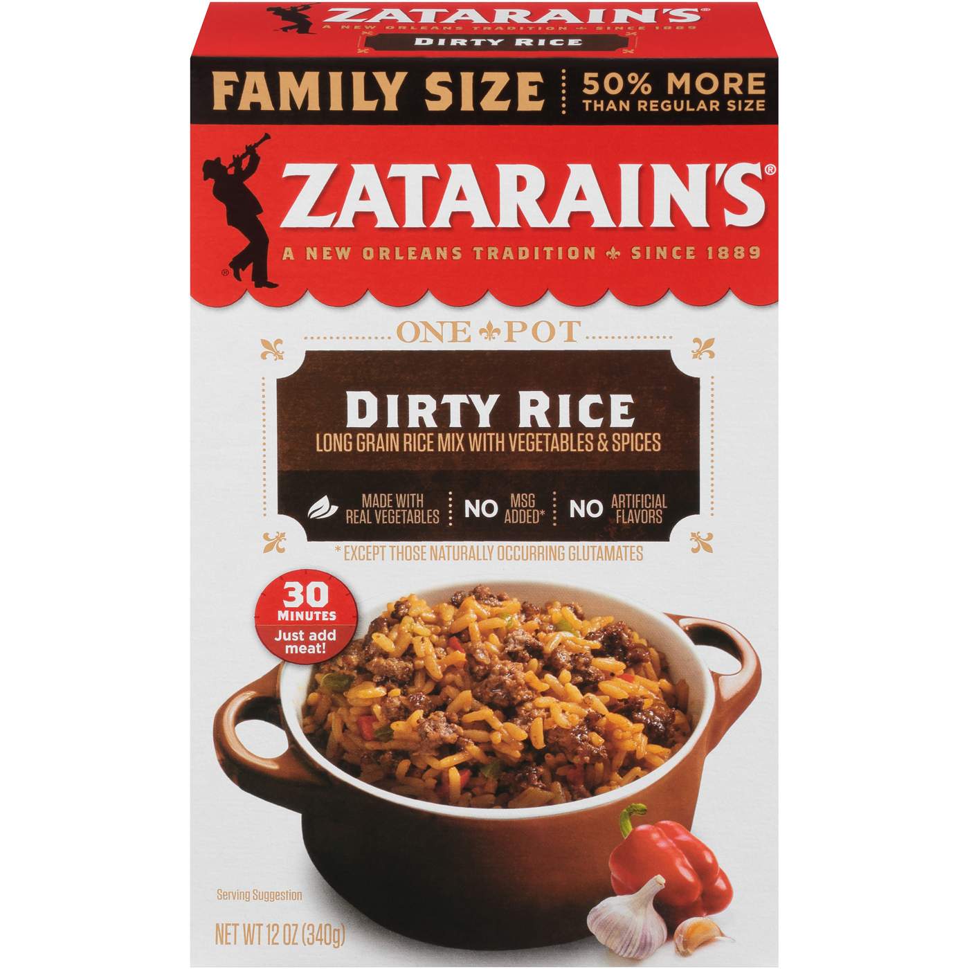 Zatarain's Dirty Rice Dinner Mix Family Size; image 1 of 7