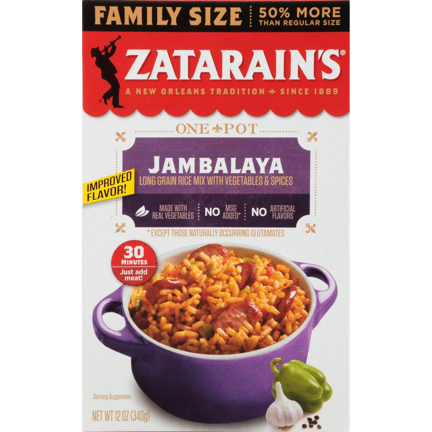 Zatarain's Jambalaya Rice Dinner Mix Family Size; image 1 of 5