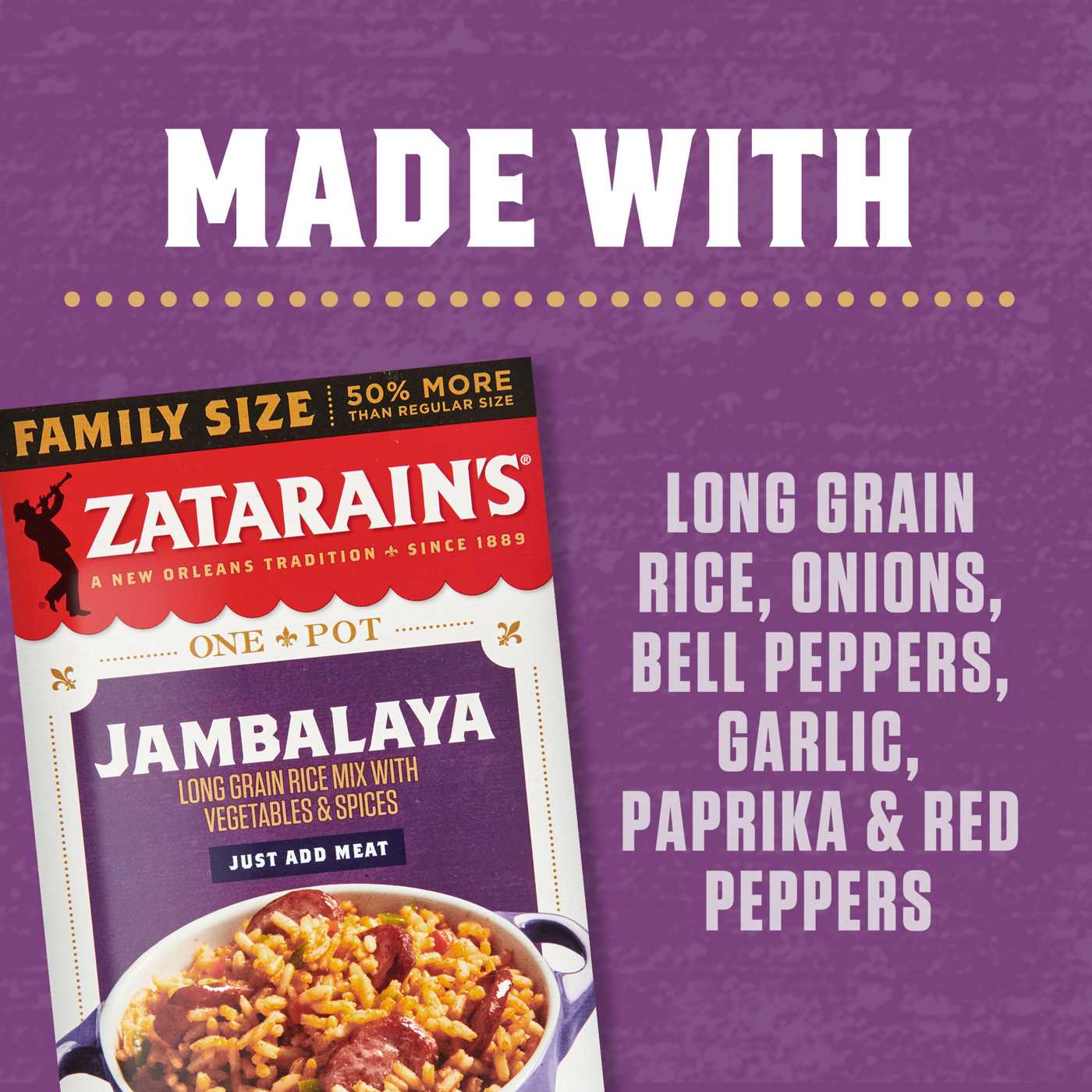 Zatarain's Jambalaya Rice Dinner Mix Family Size; image 2 of 5