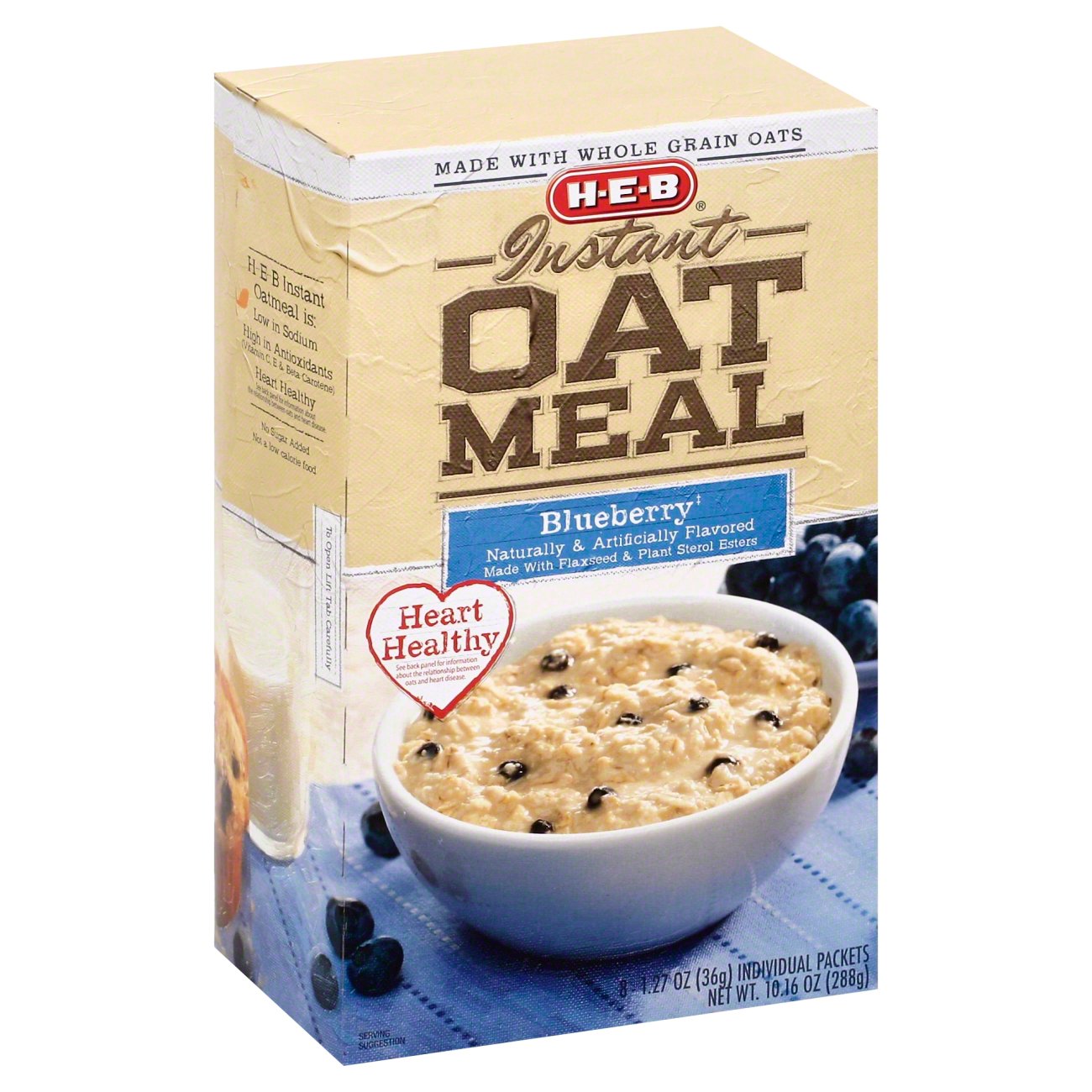 HEB Instant Heart Healthy Blueberry Oatmeal Shop Oatmeal & hot