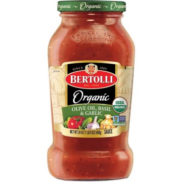 Bertolli Organic Olive Oil, Basil and Garlic Sauce, 24 oz