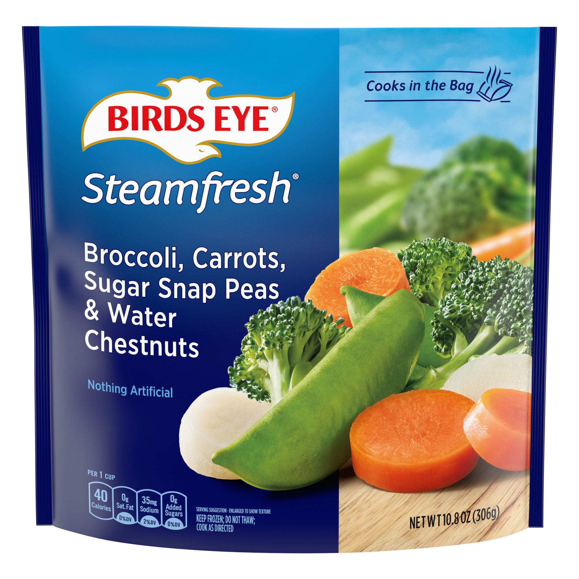 Birds Eye Frozen Steamfresh Broccoli, Carrots, Sugar Snap Peas & Water ...