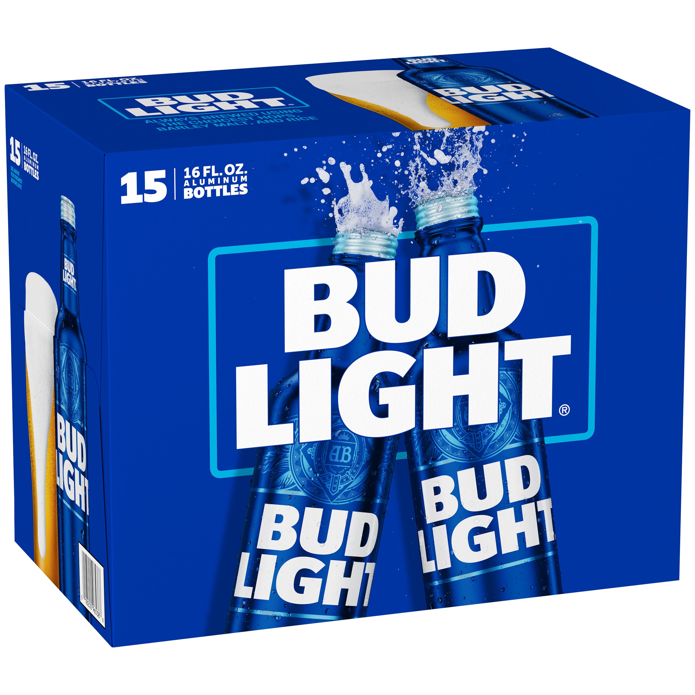 2 16oz.Bud.Light Aluminum Bottles.Kickoff Patriots 2017 #  503040 &  2018 # 5032 