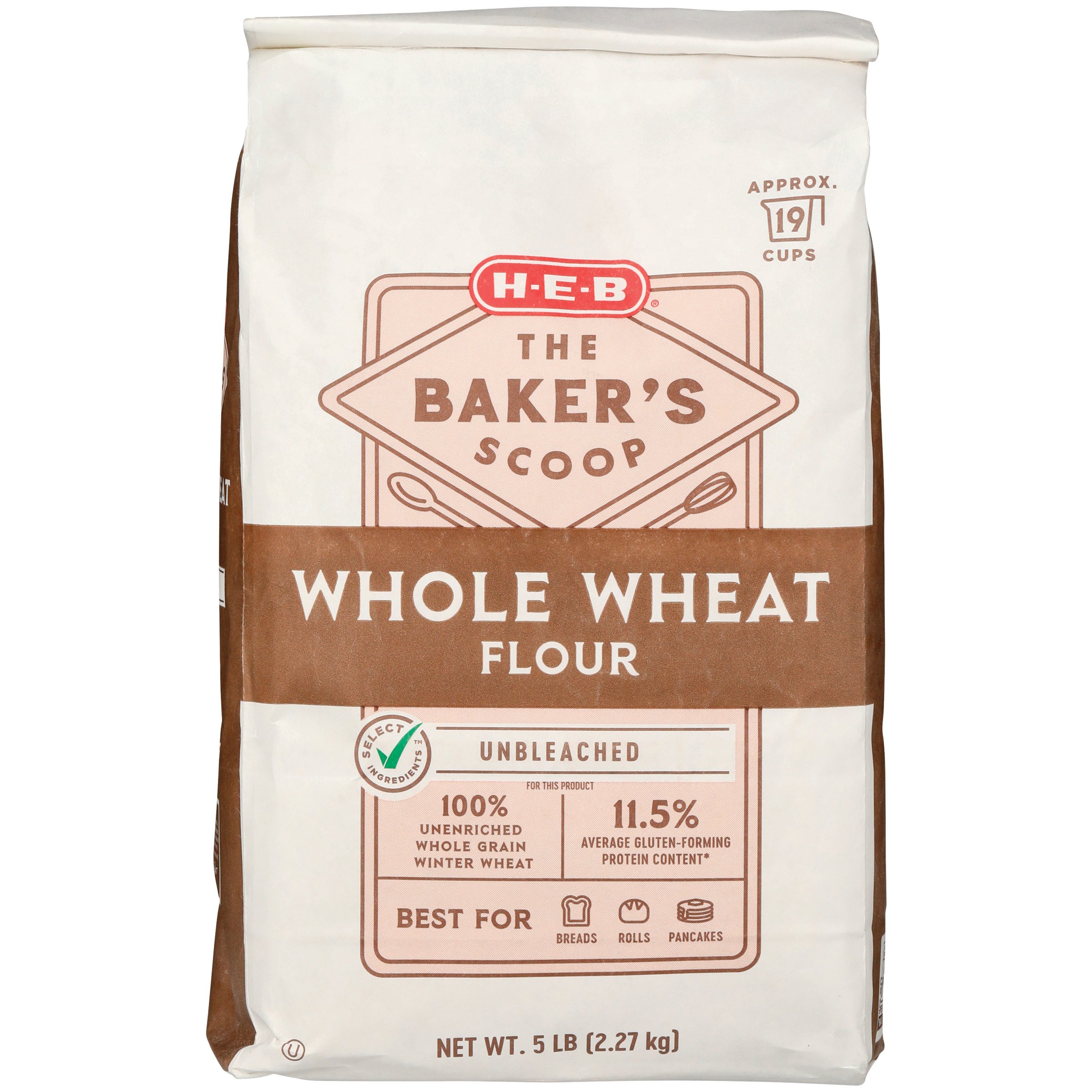 H-E-B Select Ingredients Baker's Scoop 100% Whole Wheat Flour - Shop ...