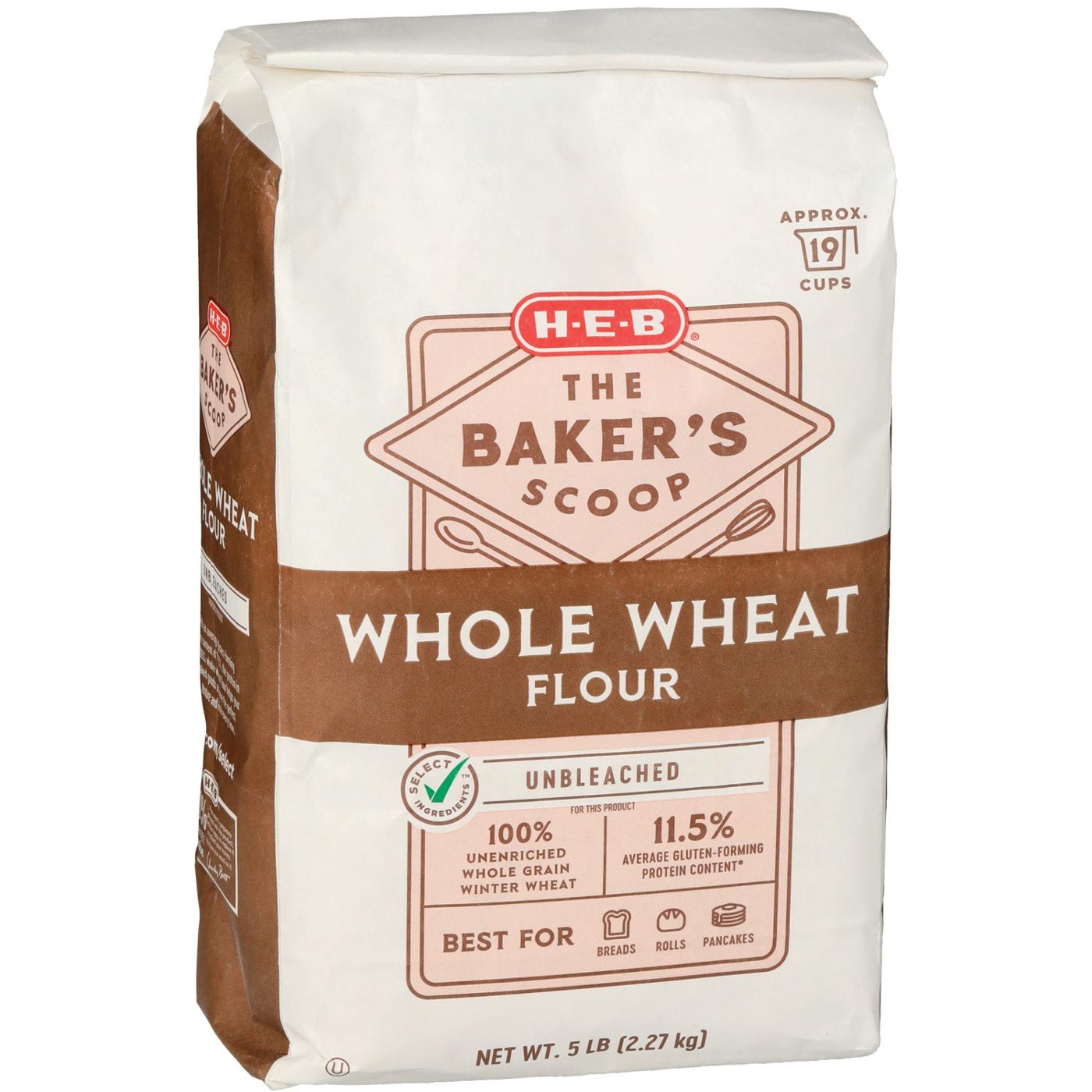 H-E-B The Baker's Scoop Unbleached Whole Wheat Flour; image 2 of 2