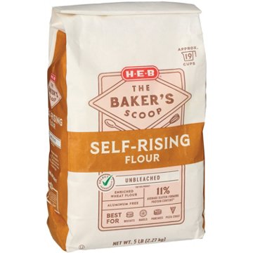 H-E-B The Baker's Scoop Unbleached Self-Rising Flour, 5 lbs