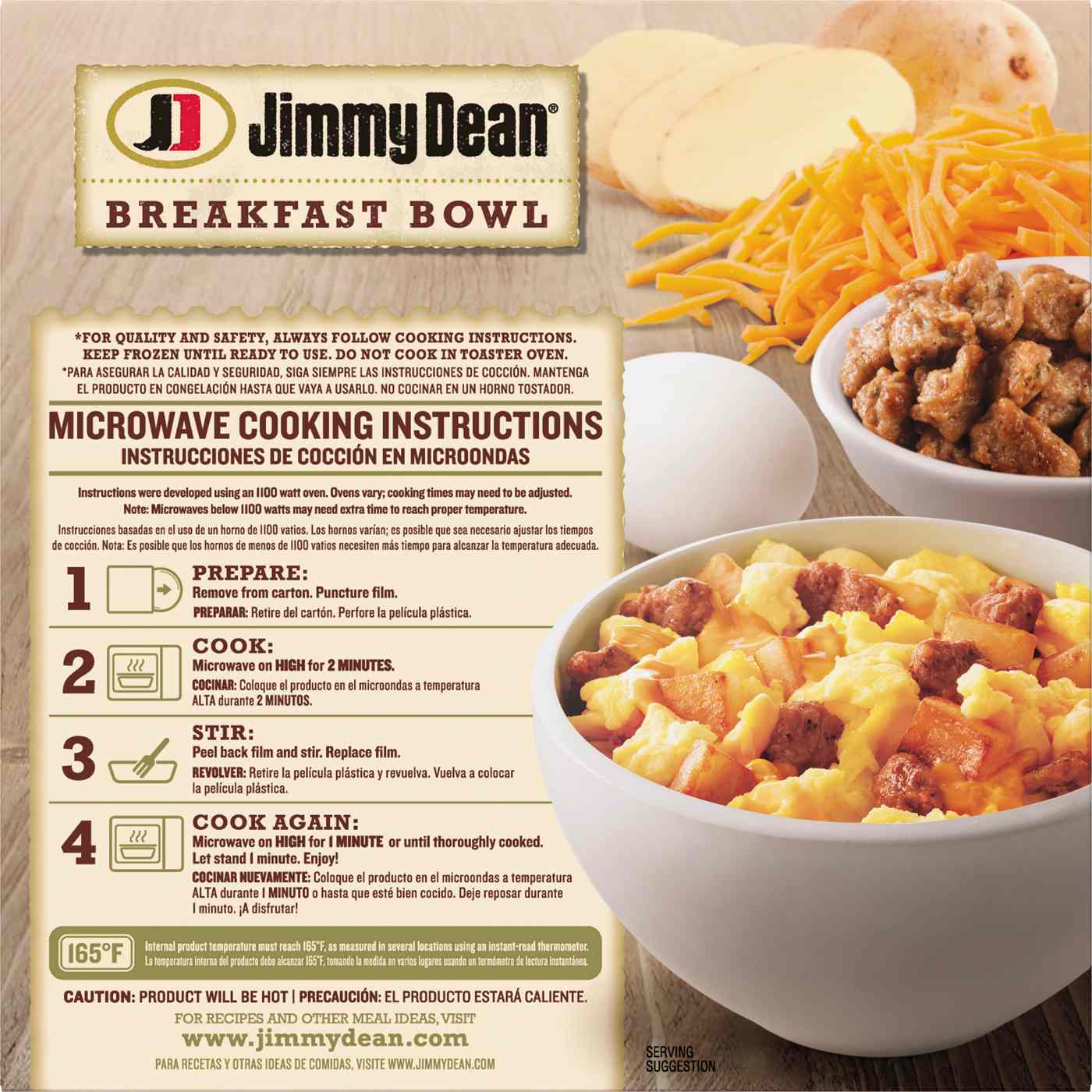 Jimmy Dean Frozen Breakfast Bowl - Sausage, Egg, Potato & Cheddar; image 3 of 3