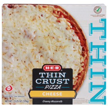 H-E-B Thin Crust Frozen Pizza - Cheese, 13.25 oz