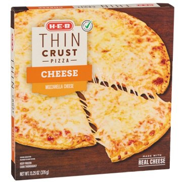 H-E-B Cheese Thin Crust Frozen Pizza, 13.25 oz