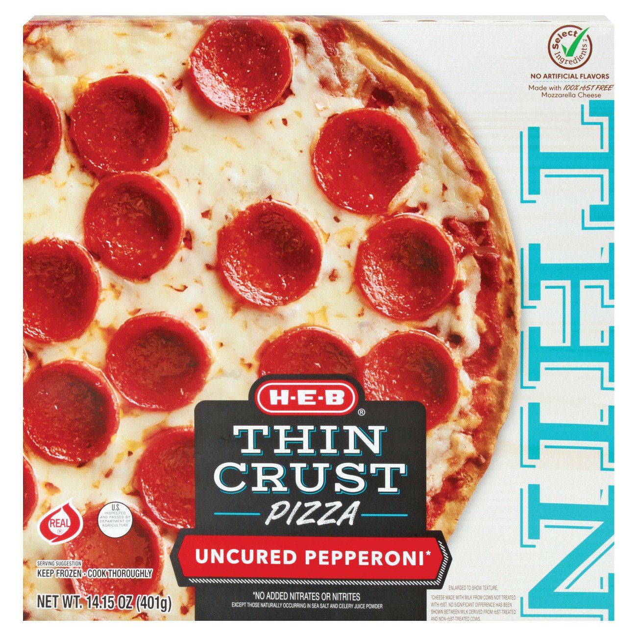 H-E-B Select Ingredients Thin Crust Uncured Pepperoni Pizza - Shop ...