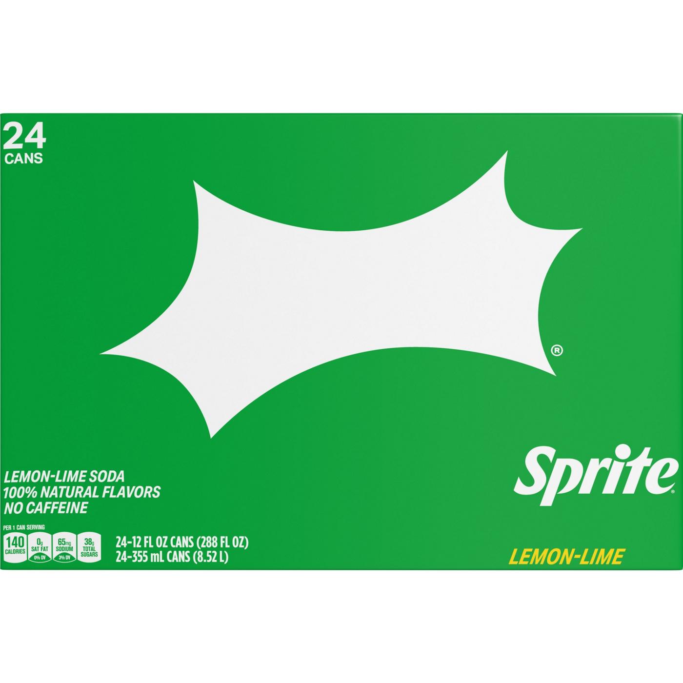 Sprite Lemon-Lime Soda Soft Drink 24 pk Cans; image 1 of 7