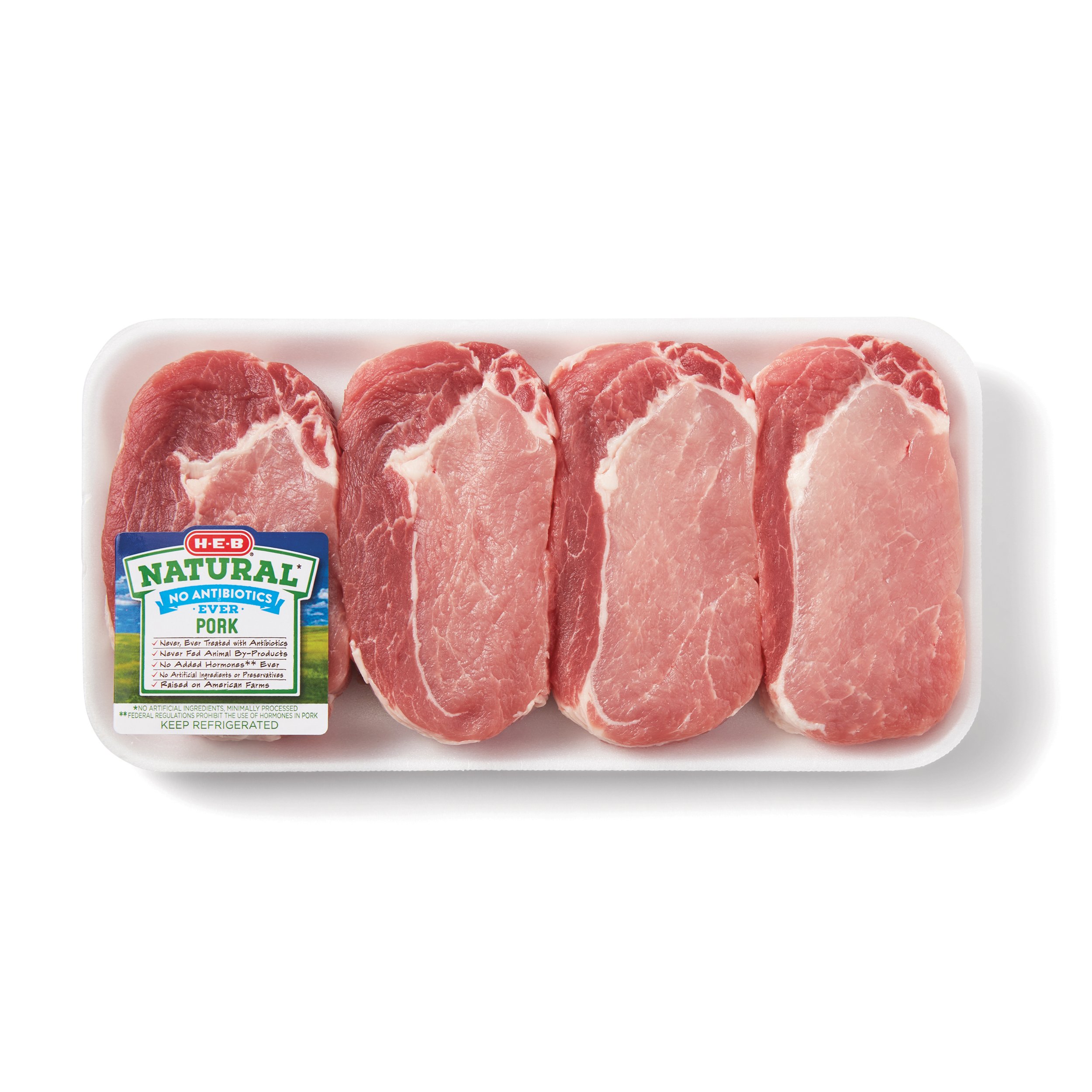 HEB Natural Boneless Ribeye Pork Chops, Thick Cut Shop Pork at HEB