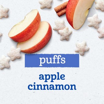 Gerber Stage 3 Baby Snacks - Apple Cinnamon Puffs for Led Feeding