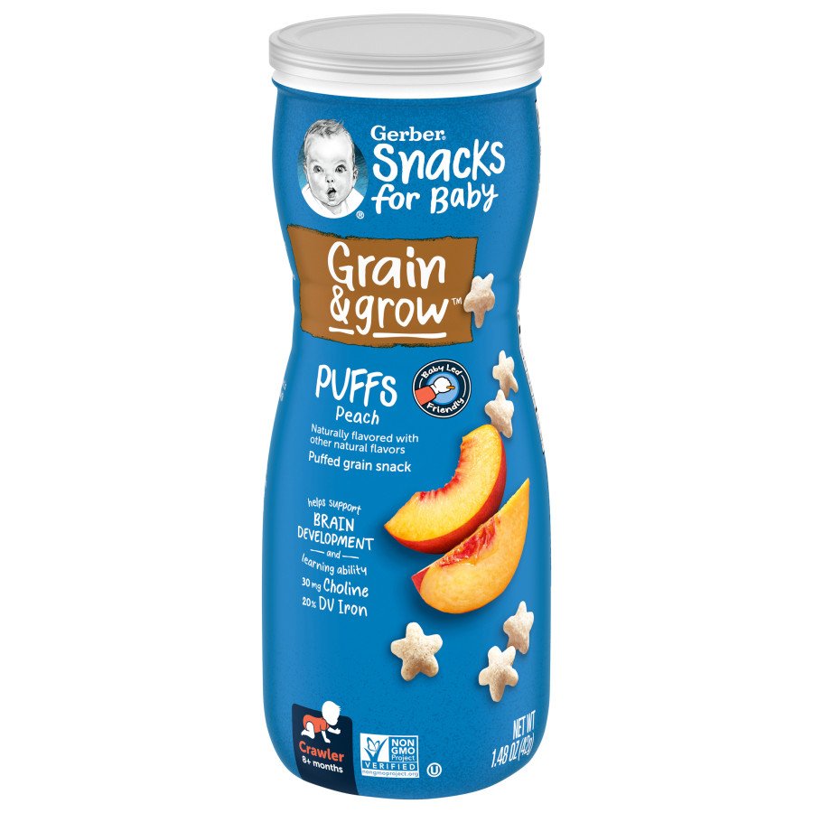 Gerber Graduates Puffs Peach Puffed Grains with Real Fruit - Shop