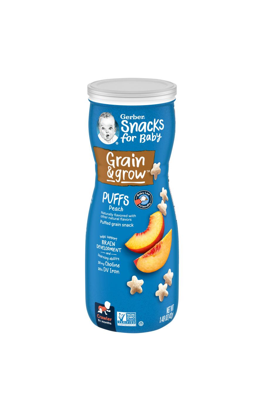 Gerber Snacks for Baby Grain & Grow Puffs - Peach; image 1 of 8