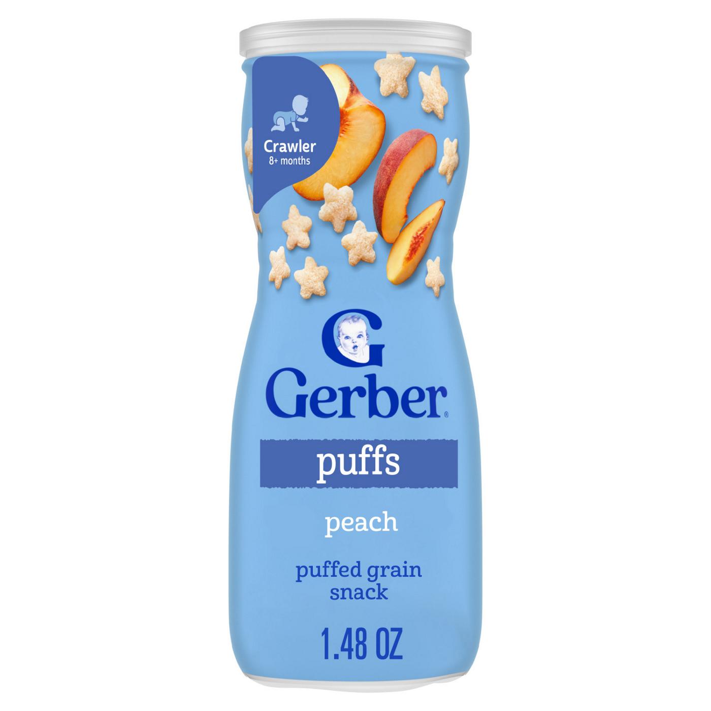 Gerber Stage 3 Baby Snacks -  Peach Puffs for Led Feeding; image 1 of 6