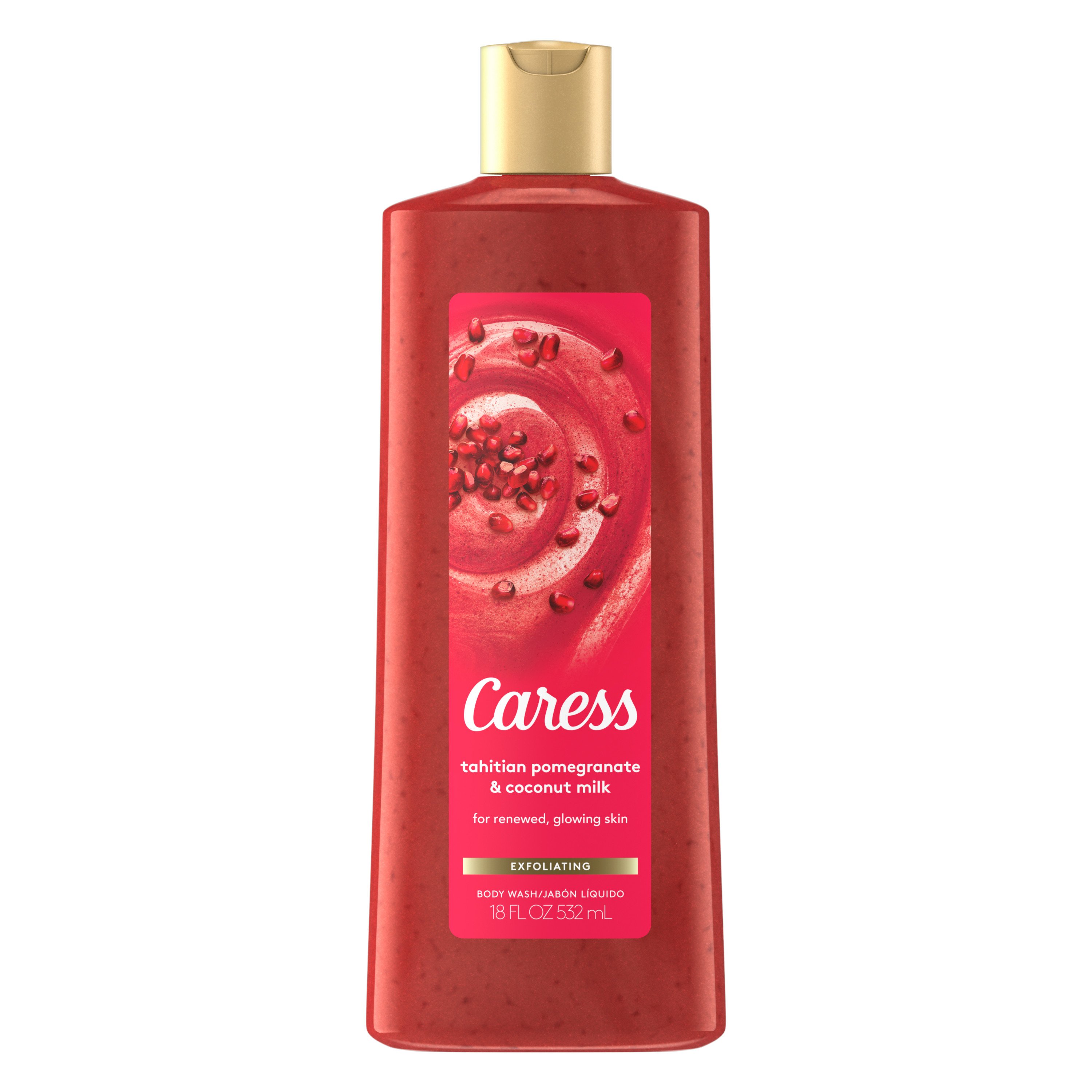 Caress Exfoliating Body Wash Tahitian Pomegranate & Coconut Milk