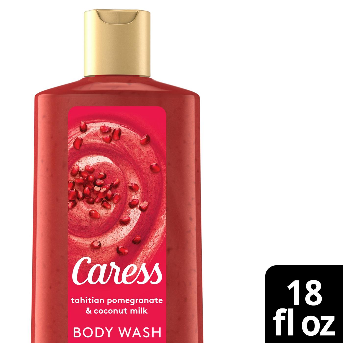 Caress Exfoliating Body Wash - Tahitian Pomegranate & Coconut Milk; image 2 of 4