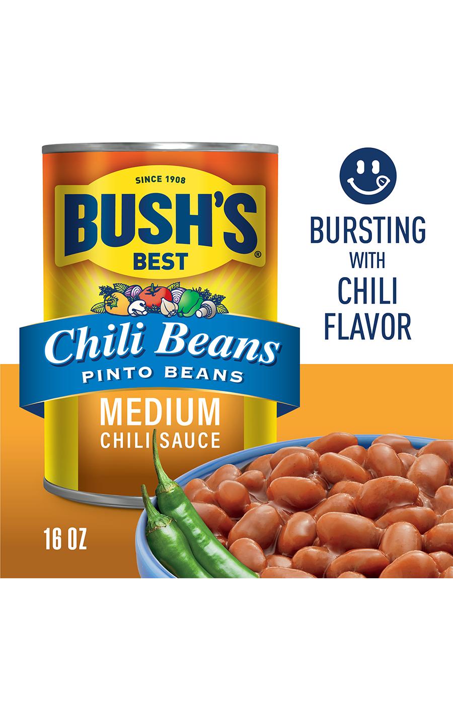 Bush's Best Pinto Beans in a Medium Chili Sauce; image 2 of 5