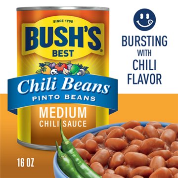 Bush's Best Pinto Beans in a Medium Chili Sauce, 16 oz