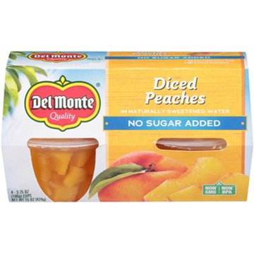 Del Monte No Sugar Added Diced Peaches, 4 ct