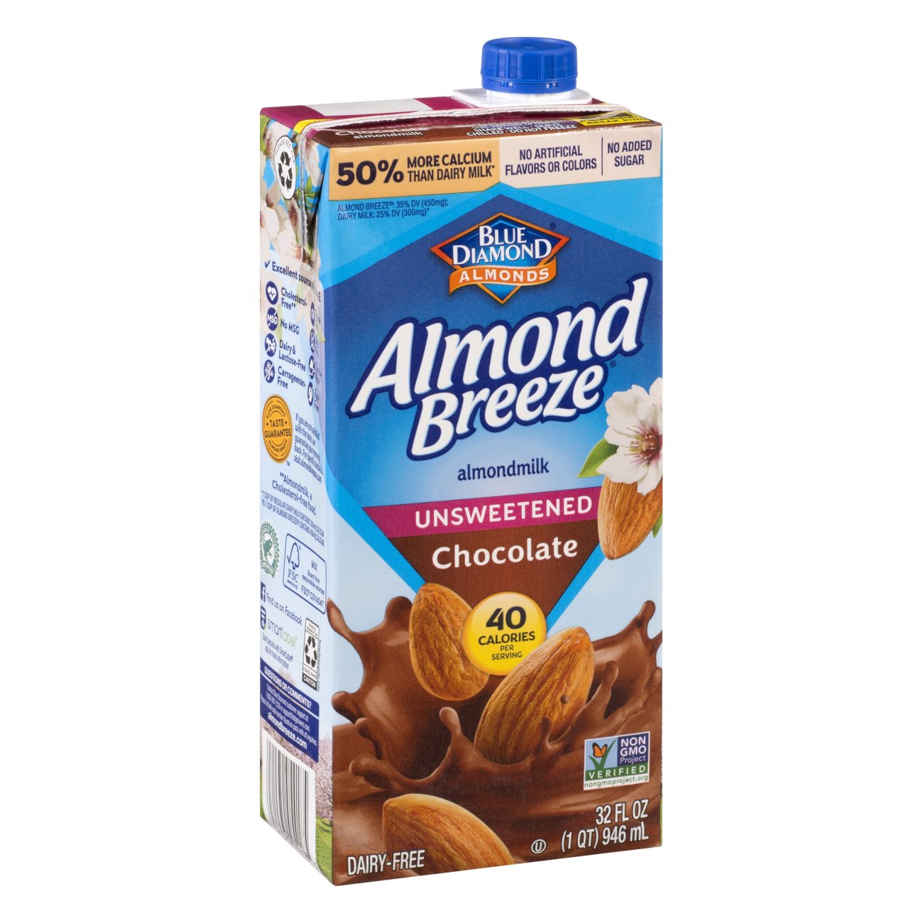 Blue Diamond Almond Breeze Unsweetened Chocolate Almond Milk Shop Milk At H E B