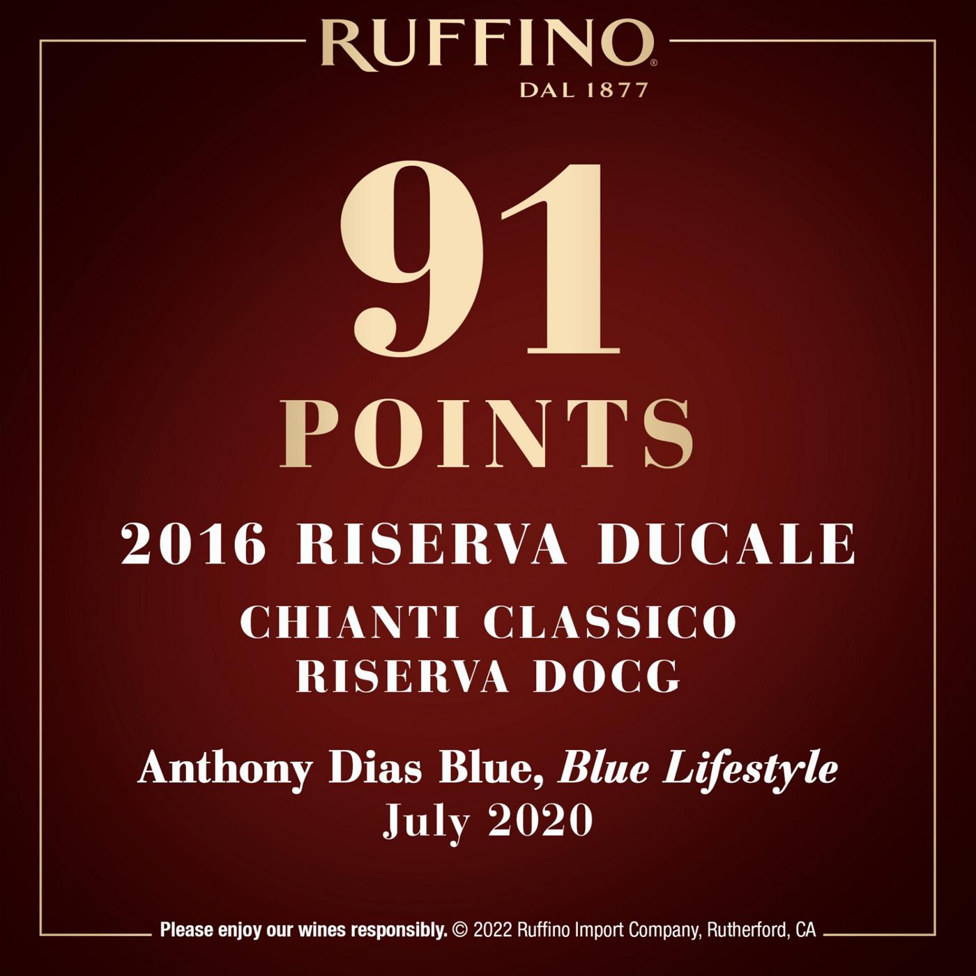 Ruffino Riserva Ducale Chianti Classico DOCG Sangiovese Red Blend, Italian Red Wine 750 mL Bottle; image 4 of 11