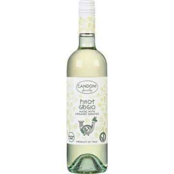 Candoni Organic Pinot Grigio Italy White Wine, 750 mL