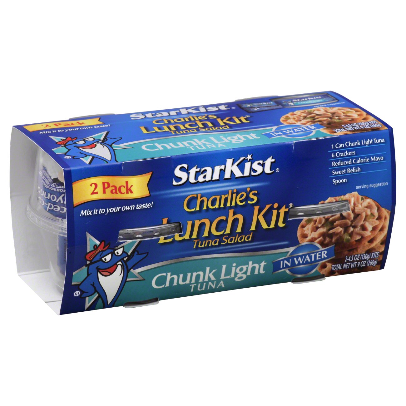 StarKist Lunch Kit Chunk Lite Tuna In Water 2CT Shop Snack Trays at HEB