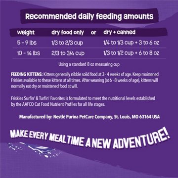 Friskies Purina Cat Food Surfin and Turfin Favorites - Flavors of Chicken, Whitefish, Salmon and Filet Mignon, 16 lb