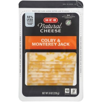H-E-B Colby & Monterey Jack Sliced Cheese, 10 ct