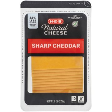 H-E-B Sharp Cheddar Sliced Cheese, 10 ct