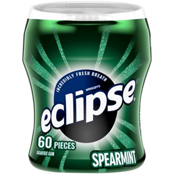 Eclipse Spearmint Sugar Free Chewing Gum Bottle, 60 pc