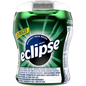 Eclipse Spearmint Sugar Free Chewing Gum Bottle, 60 pc